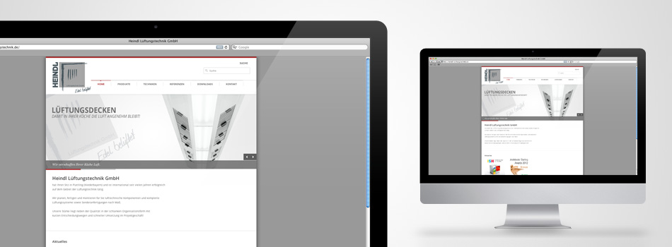www.heindl-lueftungstechnik.de, Webdesign und Programmierung